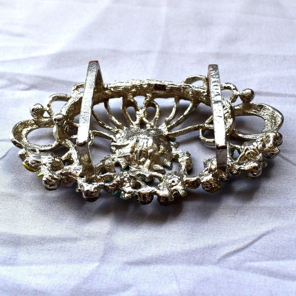 Vintage Belt Buckle Women's Unisex Sash Flowers Floral Colorful Victoria Art-Dec